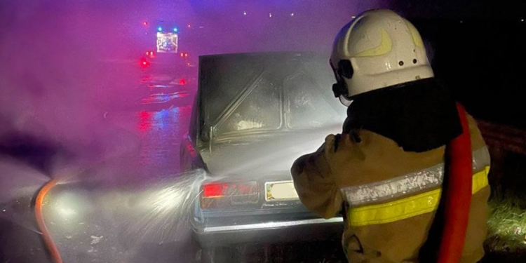 На Миколаївщині під час руху загорілося авто