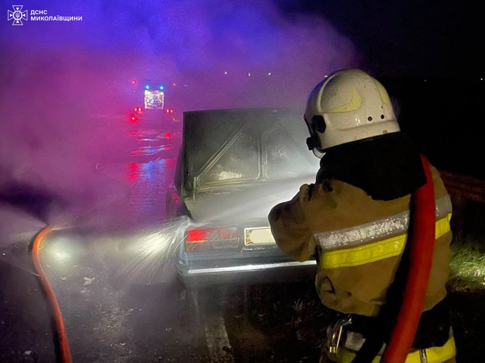 На Миколаївщині під час руху загорілося авто 1