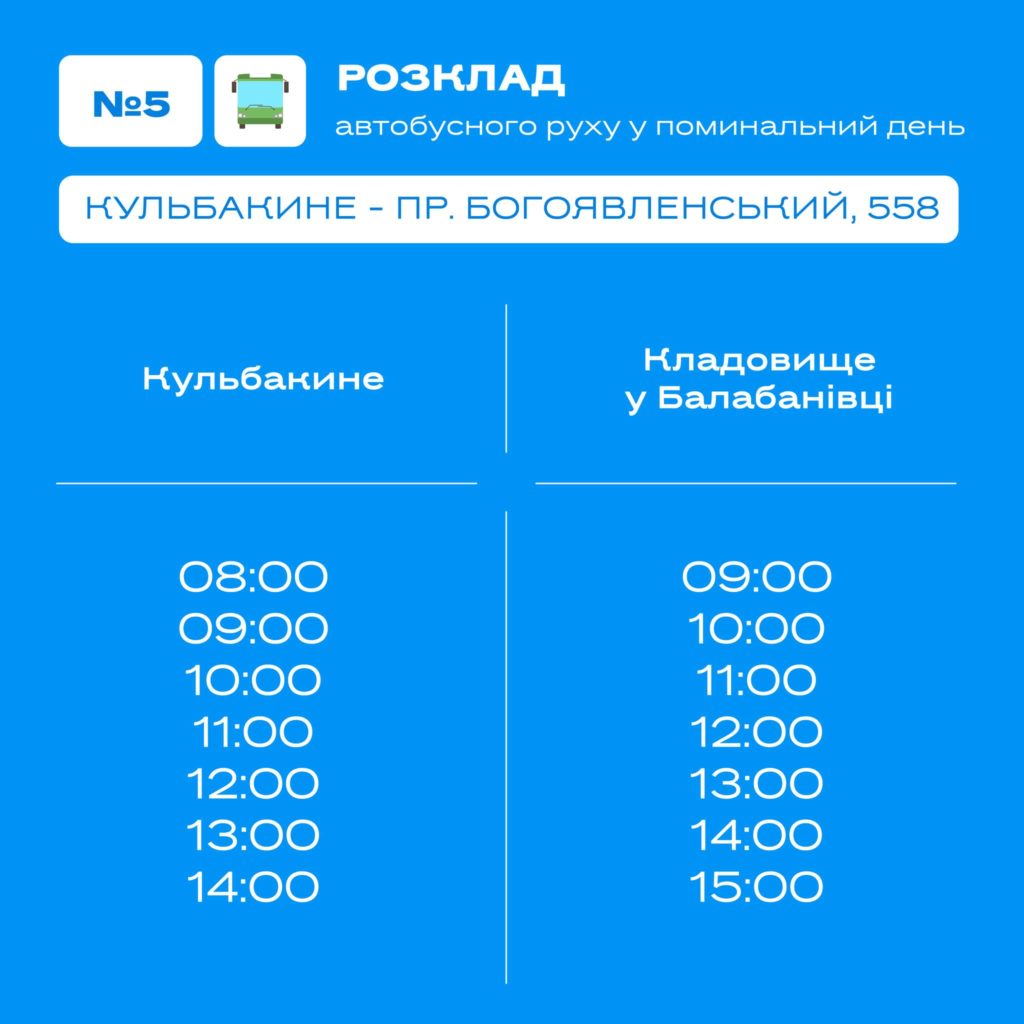 Розклад руху міських автобусів у поминальну неділю в Миколаєві (ІНФОГРАФІКА) 2