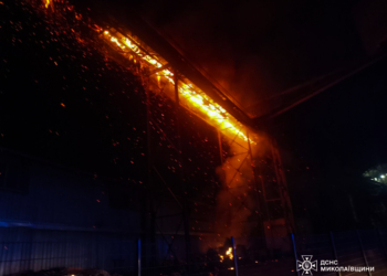 Вночі у Миколаєві гасили пожежу на підприємстві (ФОТО)