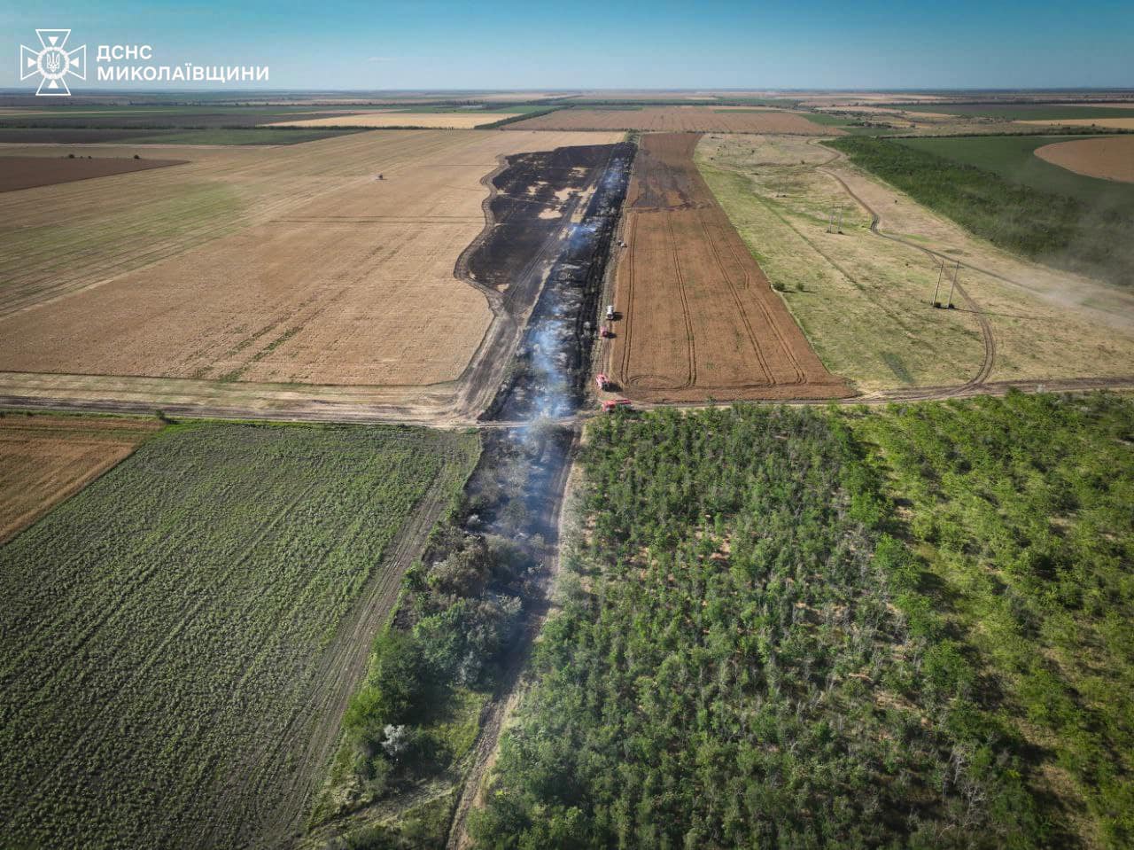 На Миколаївщині рятувальники ліквідували пожежу площею 4 га (ФОТО)