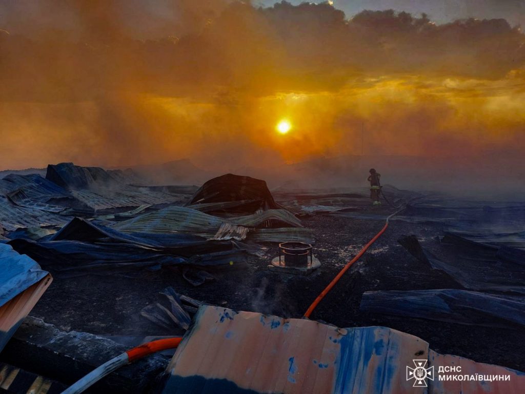 Уламки ворожого дрону спричинили пожежу складів на Миколаївщині (ФОТО, ВІДЕО) 8