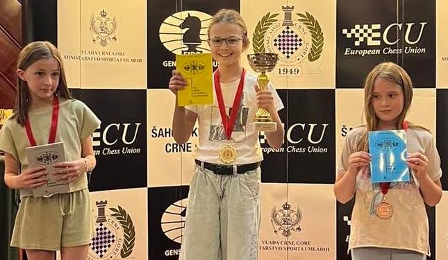 Юна шахістка з Миколаєва стала чемпіонкою Черногорії серед дівчат до 10 років
