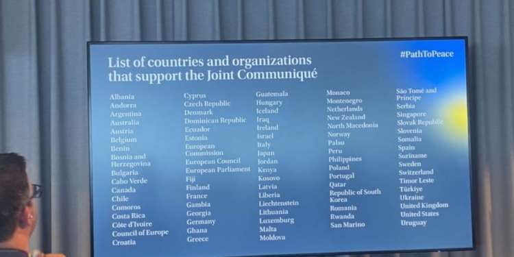 Комюніке Саміту миру підписали 80 країн. Хто утримався