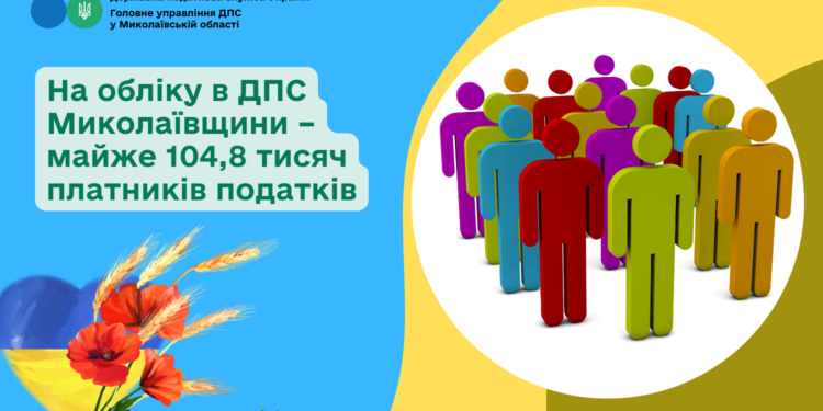 На обліку в ДПС Миколаївщини – майже 104,8 тисяч платників податків