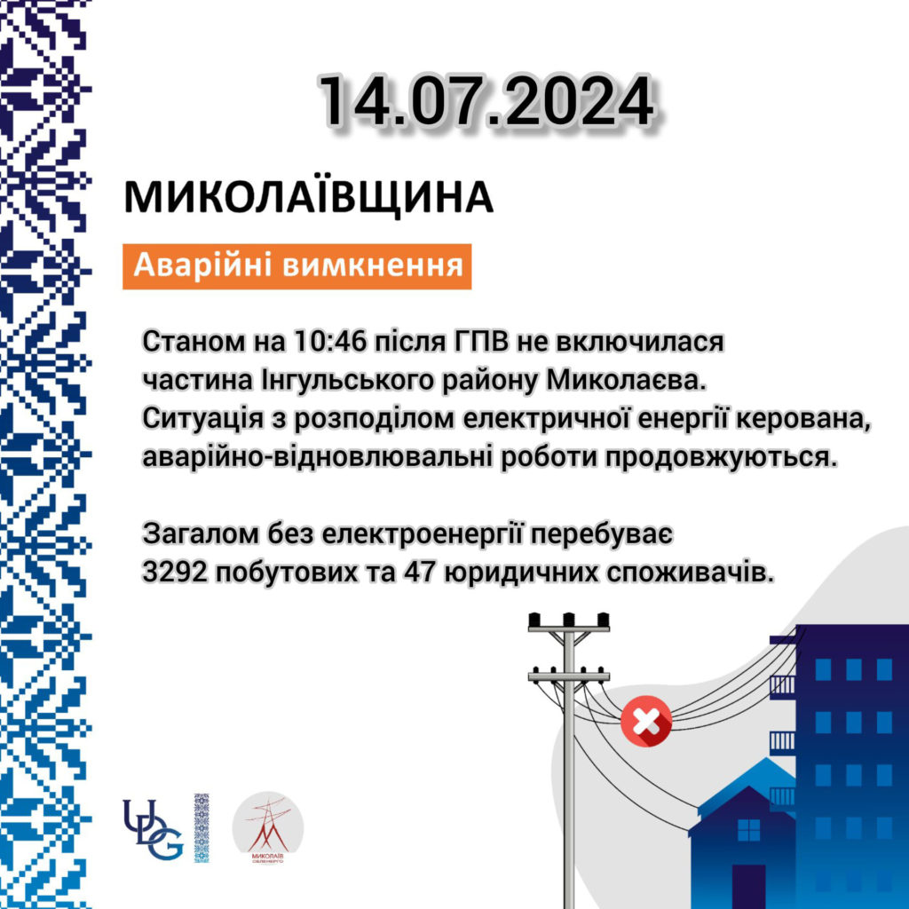 У Миколаєві частина Інгульського району залишилась без світла після ГПВ – енергетики вже ремонтують 2