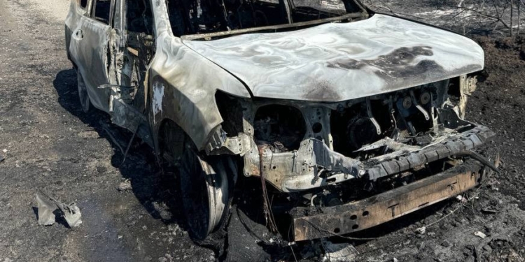 Ворог атакував FPV-дроном Куцурубську громаду Миколаївщини – згоріла автівка, пошкоджений комбайн (ФОТО)