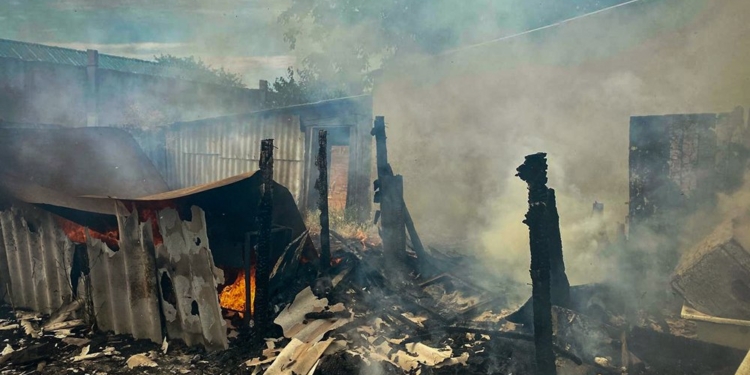 У Новому Бузі вогонь з трави перекинувся на подвір’я – постраждала літня жінка (ФОТО)