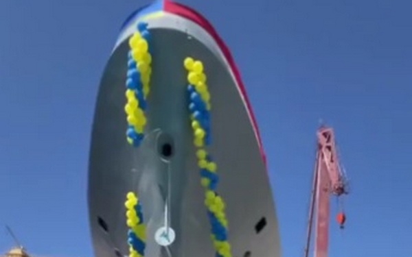 «Гетьман Іван Виговський» спущено на воду: це другий корвет класу Ada для України (ВIДЕО)