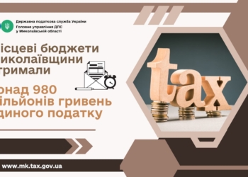 Місцеві бюджети Миколаївщини отримали понад 980 млн.грн. єдиного податку