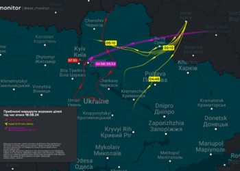 Приблизні маршрути ворожих «шахедів» та ракет під час сьогоднішньої атаки  – візуалізація від Monitor