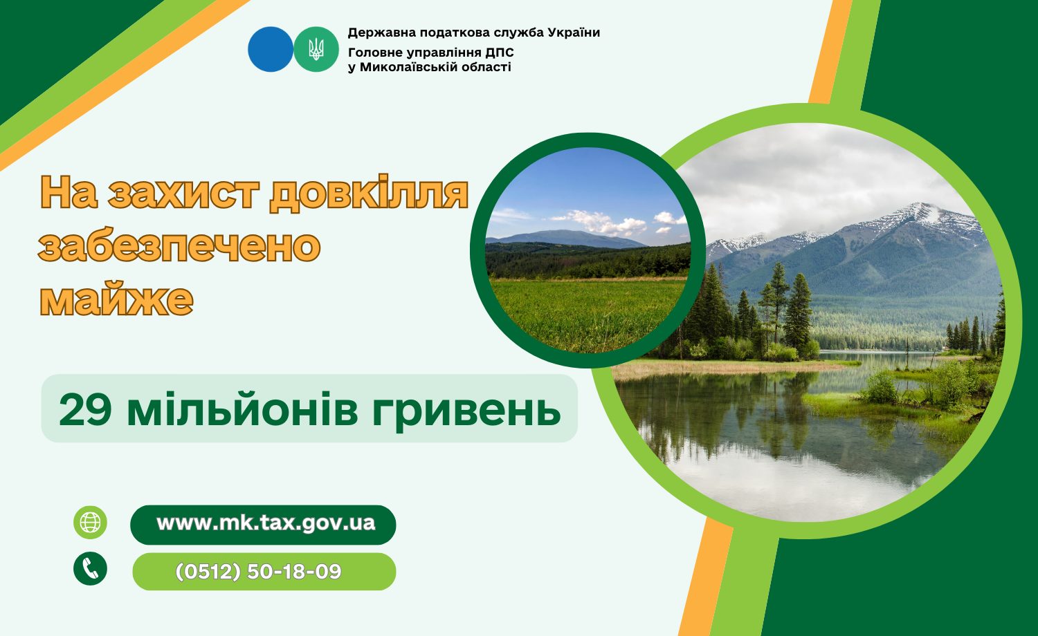 На захист довкілля забезпечено майже 29 млн.грн., – ДПС Миколаївщини