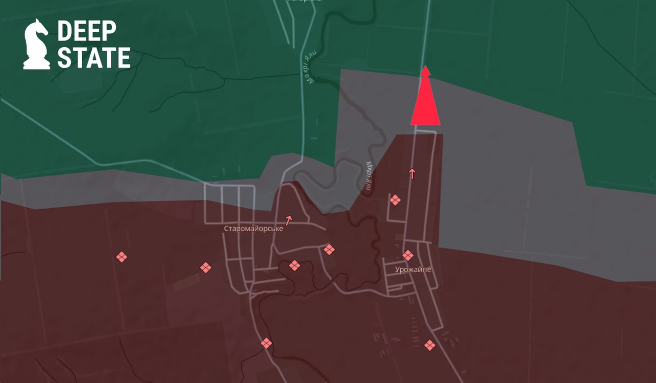 Ворог докладає зусиль щоб просунутися північніше Урожайного – DeepState