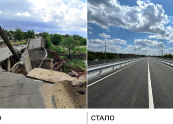 Відновлення зруйнованого окупантами автомобільного мосту в Вознесенську:  характеристики відбудови (ФОТО)