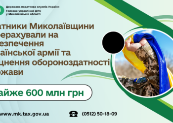 Платники Миколаївщини перерахували майже 600 млн.грн. військового збору