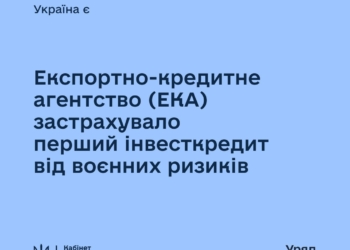 ЕКА застрахувало перший інвесткредит від воєнних ризиків