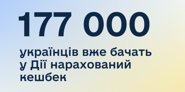 «Національний кешбек»: перші 177 тисяч українців бачать у Дії нарахований кешбек