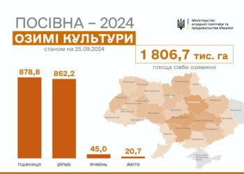 В Україні вже посіяно 1 млн 800 тис. га озимих культур: Миколаївщина – в трійці лідерів