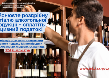 За 9 місяців року до місцевих бюджетів Миколаївщини надійшло 124,6 млн. грн. акцизного податку