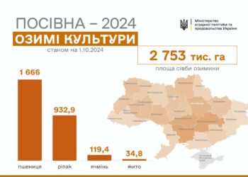 В Україні вже посіяно 2,8 млн га озимих культур