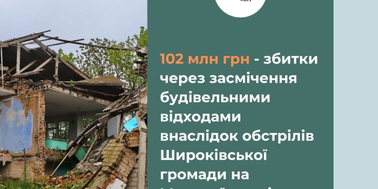Руйнування адмінбудівель, будинків культури та лікарні Широківської громади Миколаївщини нанесло збитків земельним ресурсам на понад 102 млн.грн.