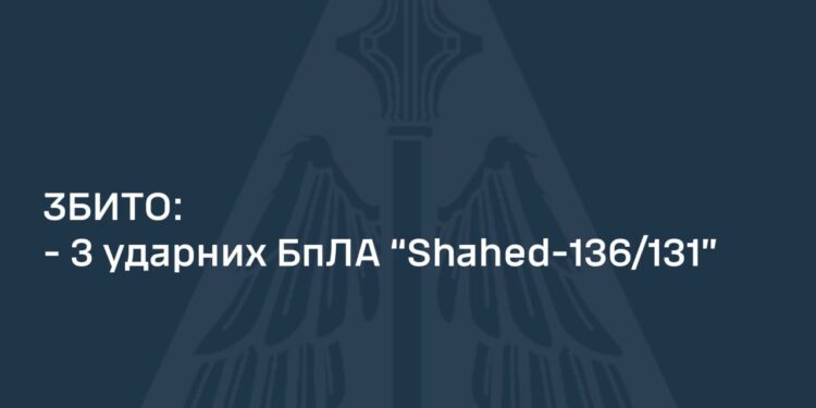 Вночі над Україною збили 3 з 13 «шахедів». Ракети збиті не були, але завдяки РЕБ не досягли своїх цілей