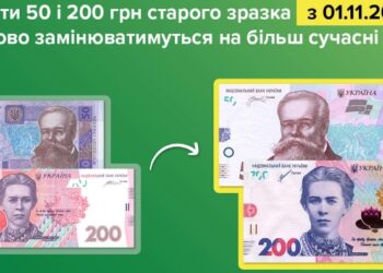 В Україні з 1 листопада почнуть виводити з обігу старі банкноти двох номіналів