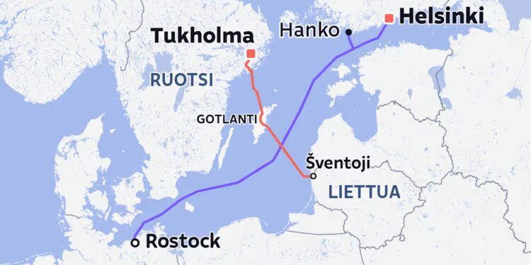 Ніхто не вірить в випадковість – морський кабель між Швецією та Литвою також пошкоджено