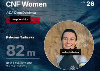 «Українська косатка» Катерина Садурська з Миколаєва встановила новий світовий рекорд у глибинному фрідайвінгу – вже 6-й за цей рік (ВІДЕО)