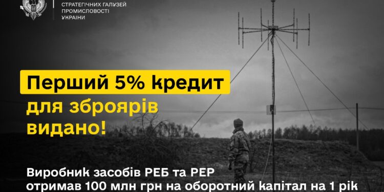 Виданий перший доступний кредит підприємству ОПК, яке виробляє РЕБ та РЕР