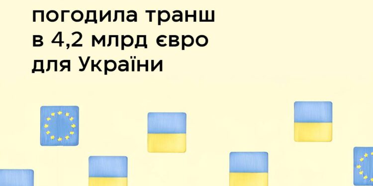 Рада ЄС погодила для України другий транш у 4,2 млрд.євро в межах програми Ukraine Facility