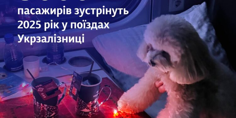 9 тисяч пасажирів зустрінуть 2025 рік у поїздах Укрзалізниці