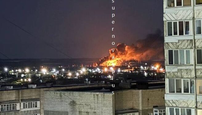 Вночі дрони атакували нафтобазу в Орлі. Горить (ВІДЕО)