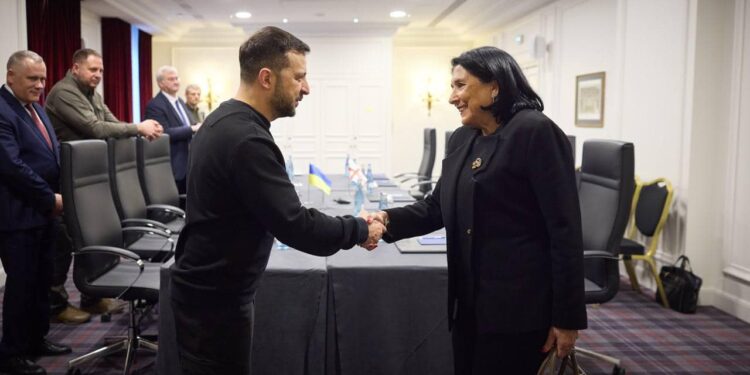 Зеленський в Парижі зустрівся з президенткою Грузії (ВІДЕО)