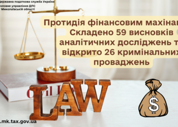 На Миколаївщині в рамках протидії фінансовим махінаціям складено 59 висновків, відкрито 26 кримінальних проваджень