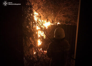 На Миколаївщині за добу ліквідували п’ять пожеж – одна була через падіння уламків ворожого дрону