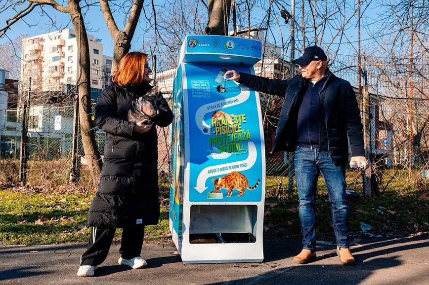 Нам би таке не завадило. В Бухаресті тепер можна безкоштовно нагодувати бездомних кішок, розплатившись пластиковою пляшкою (ФОТО) 4