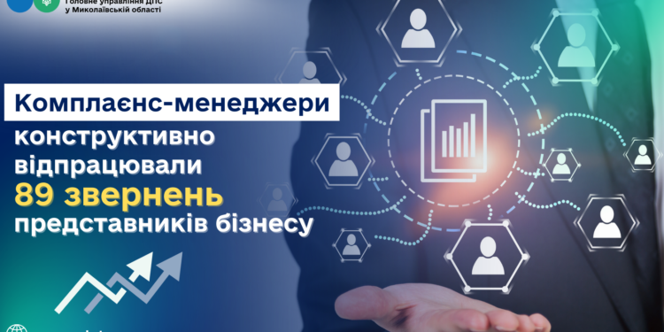На Миколаївщині комплаєнс-менеджери конструктивно відпрацювали 89 звернень представників бізнесу – ДПС