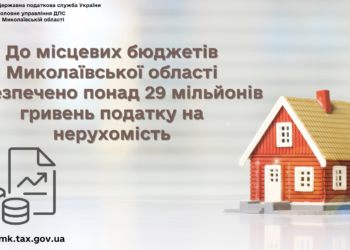 До місцевих бюджетів Миколаївської області забезпечено понад 29 млн. грн. податку на нерухомість
