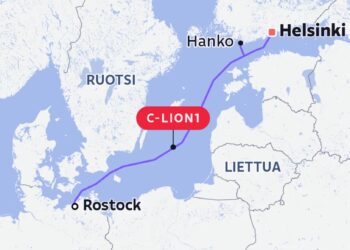 У Балтійському морі знову пошкоджено кабель між Фінляндією та Німеччиною