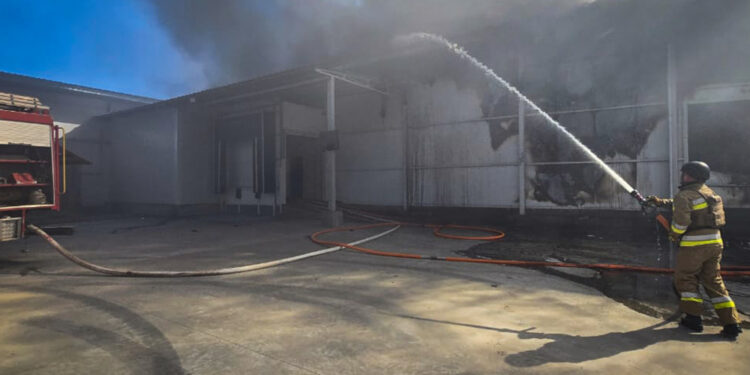 На Миколаївщині внаслідок російського обстрілу горіло підприємство (ФОТО)