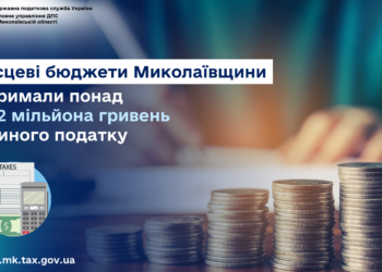За підсумками двох місяців місцеві бюджети Миколаївщини отримали понад 382 млн.грн. єдиного податку