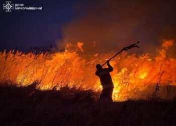 Вогнеборці Миколаївщини гасять дві масштабні пожежі очерету (ФОТО)