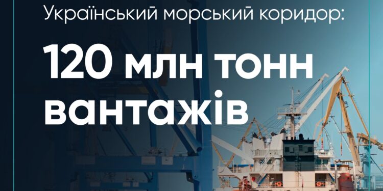 Українським морським коридором перевезено 120 млн тонн вантажів