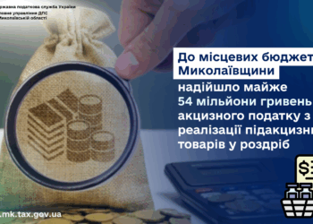 До місцевих бюджетів Миколаївщини надійшло майже 54 млн грн акцизного податку з реалізації товарів у роздріб