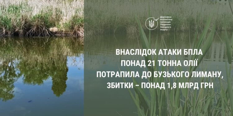 Влучання російського дрону в цистерну в Миколаєві – 21 тонна олії потрапила до Бузького лиману, збитки перевищили 1,8 млрд.грн.