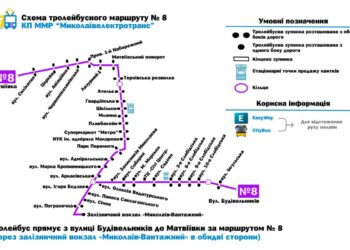 У Миколаєві тимчасово змінили рух тролейбусного маршруту №8
