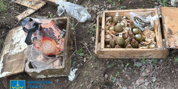 Мешканець Миколаївщини зібрав трофейні боєприпаси на Херсонщині та сховав у лісосмузі (ФОТО)