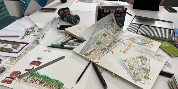 Студенти Миколаївського будівельного коледжу представили ідеї транспортної розв’язки на Садовій після воркшопу з естонським художником та польським архітектором (ФОТО)