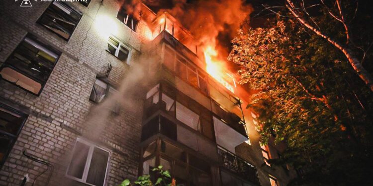 Внаслідок атаки на Харків ворожих БпЛА 2 людини загинуло та 54 постраждало, зокрема 8 дітей (ФОТО)